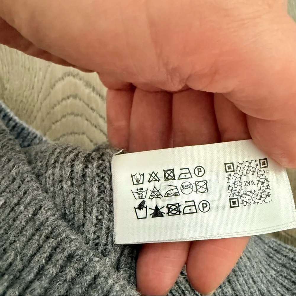 NWT Zara Gray Sleeveless Wood Blend Knit Sweater Vest Large - Picture 6 of 7